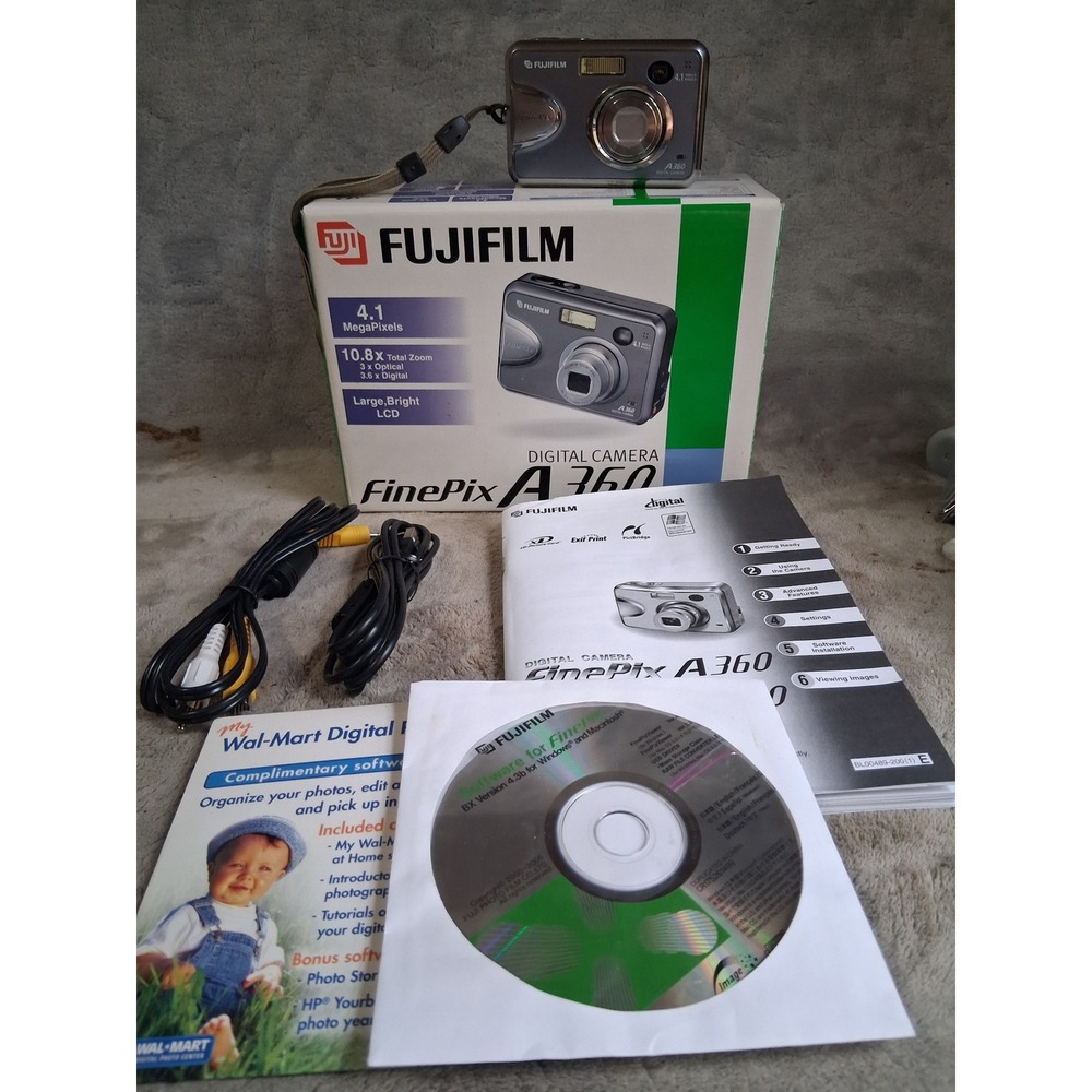 Fujifilm FinePix A360 4.1MP Digital Camera Tested CIB Boxed Vintage Y2K Digicam